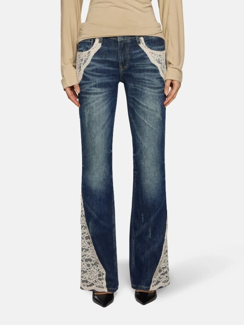 EB Denim Valentine Jean Ivory Rose Lace